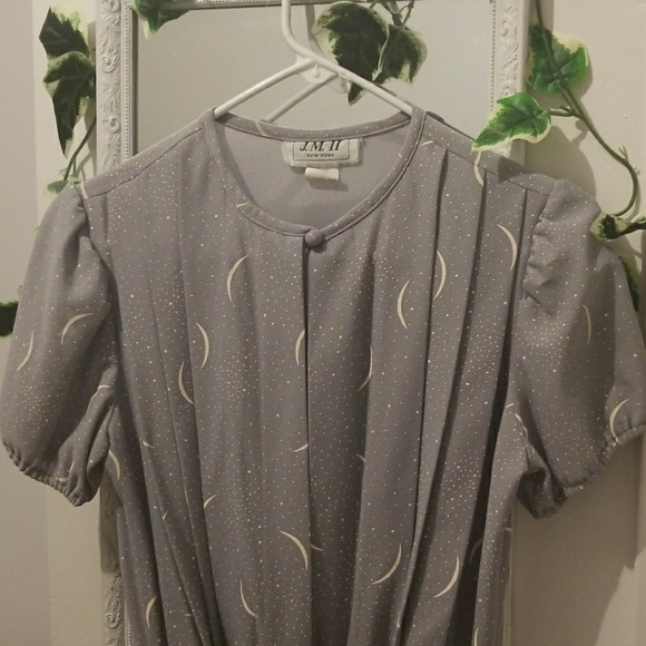 1960's vintage blue crescent moon and stars dress - Picture 2 of 3